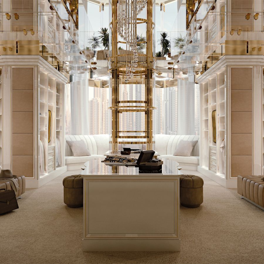 Evolution Bedroom: Penthouse Design & Double Floor Walk-In Closet